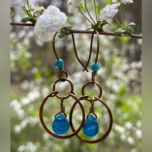 Apatite Hoop Earrings